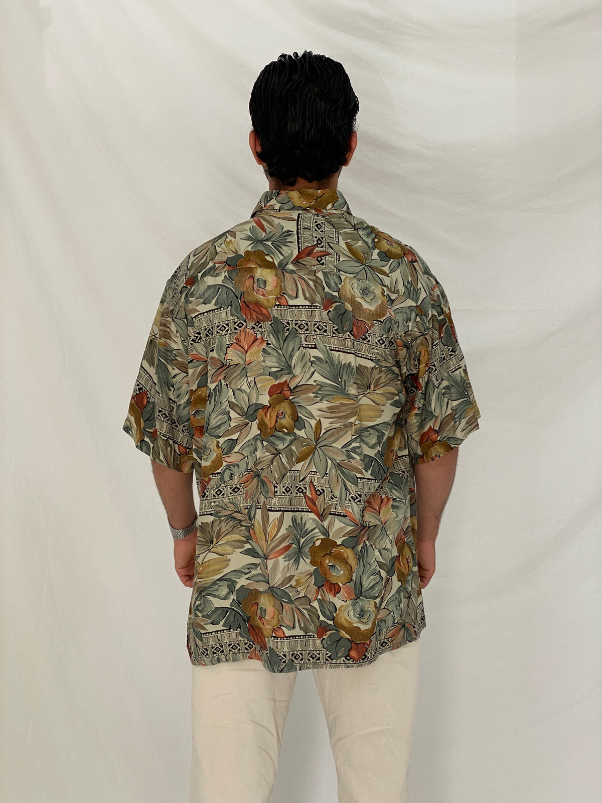Vintage Burma Bibas Earth Tone Tropical Rayon Shirt – L Vintage Burma Bibas Earth Tone Tropical Rayon Shirt – L
