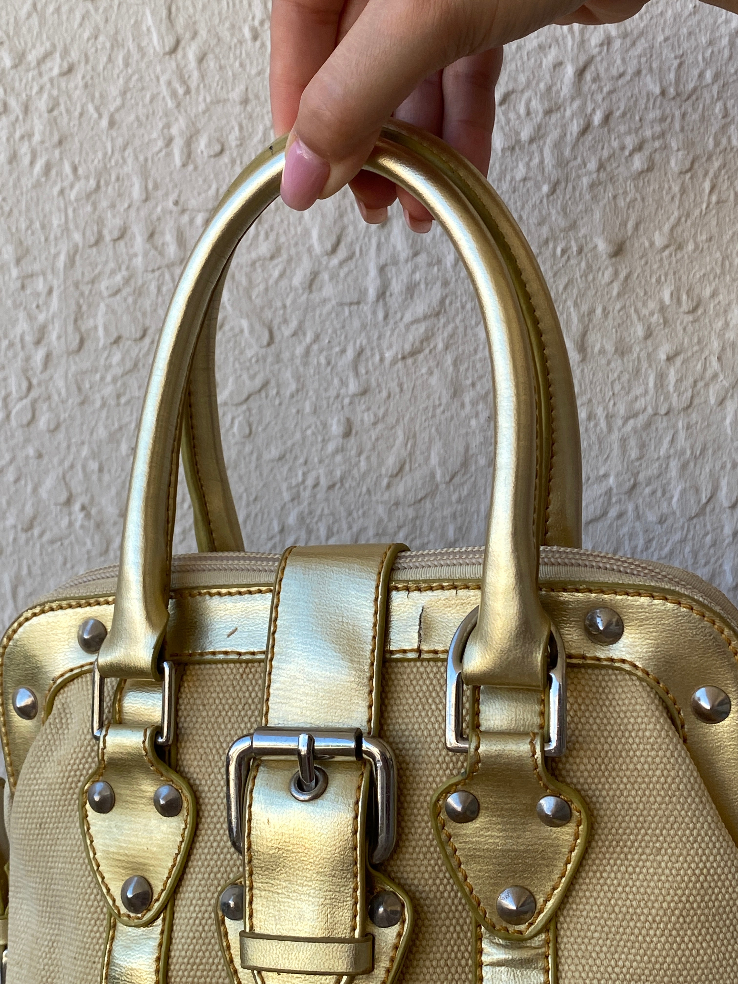 Vintage Metallic Gold Prada Dupe Women’s Mini Handbag