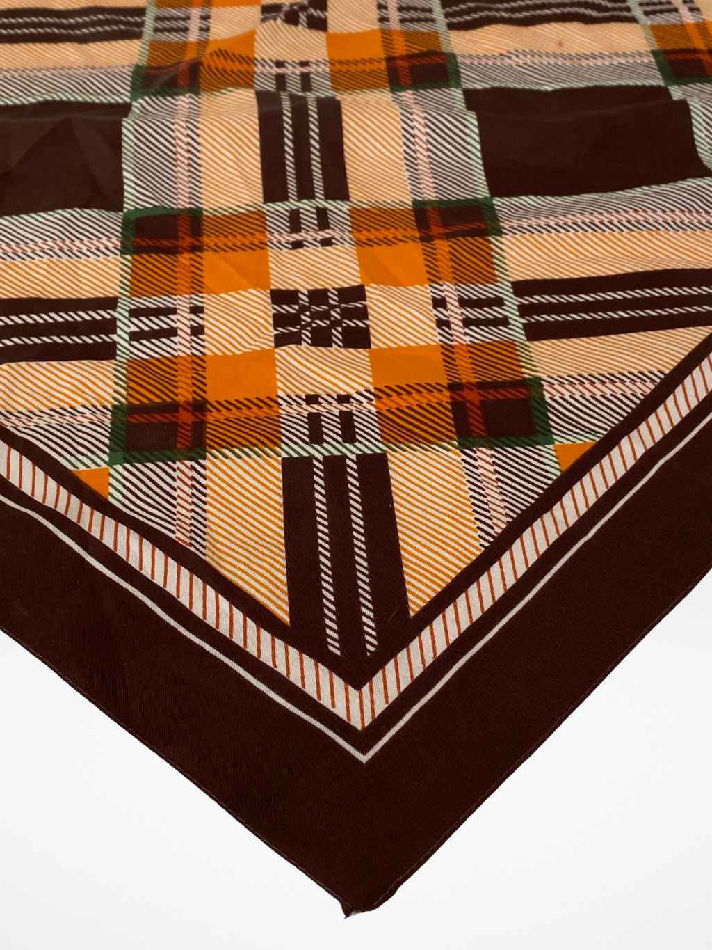 Vintage Plaid Tartan Like Pattern Brown Square Scarf