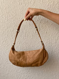 Liz Claiborne Genuine Leather Shoulder Bag Tan Hobo Mini Purse