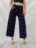 Art Ateliers Rare Toggery Wide Leg Black & Purple Corduroy Pants - M