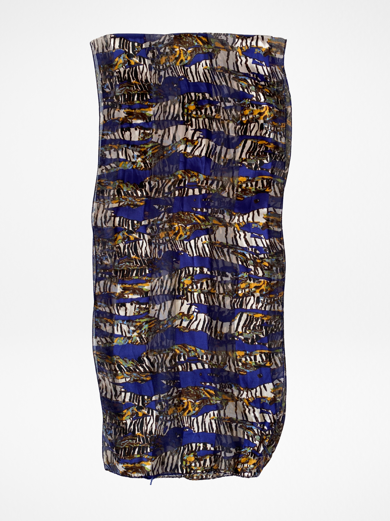 Unique Rectangular Blue Animal Print - Like Stripes Scarf