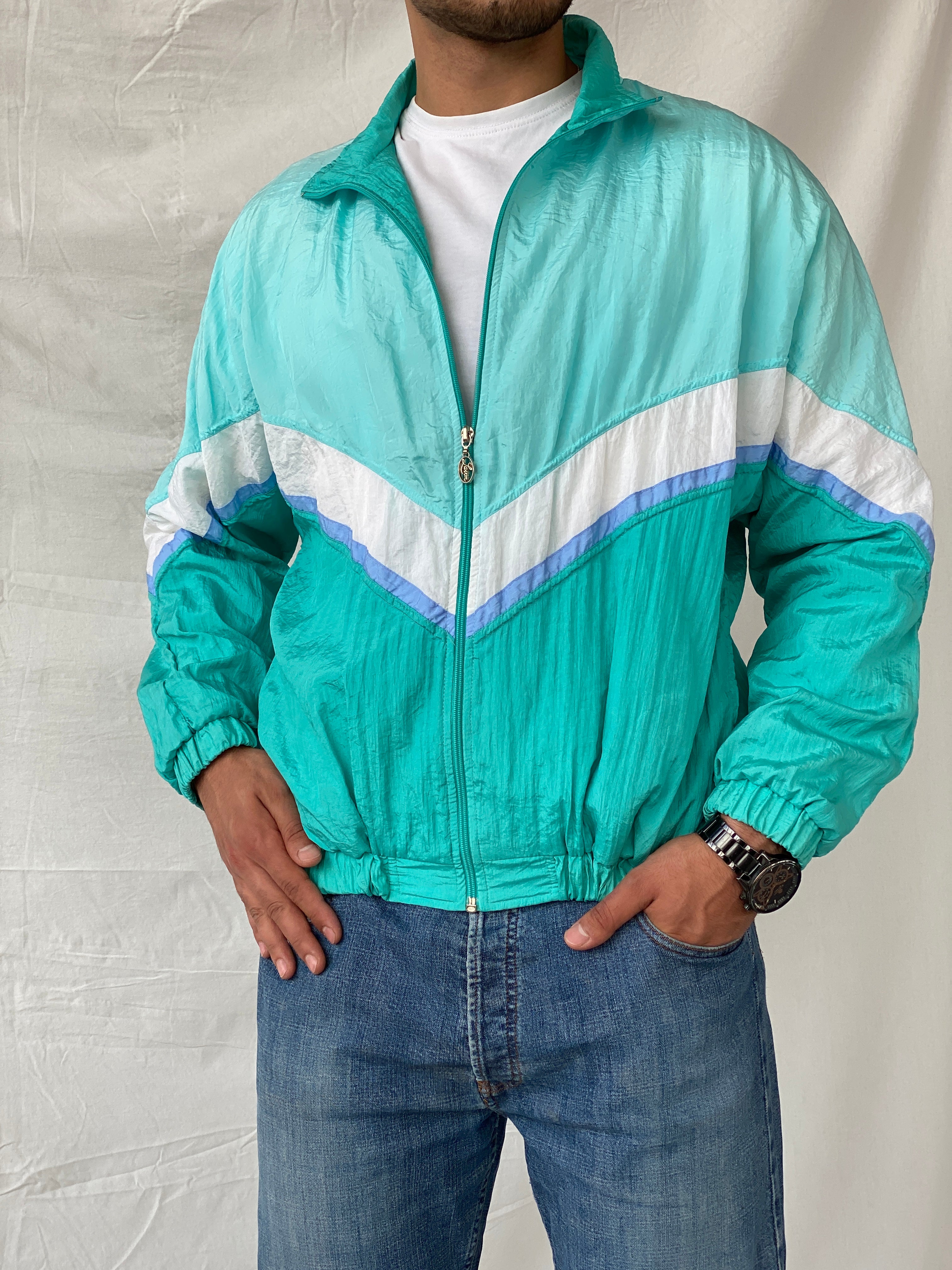 Vintage 80s/90s Lavon by Cheerful Corp Blue Windbreaker - XL