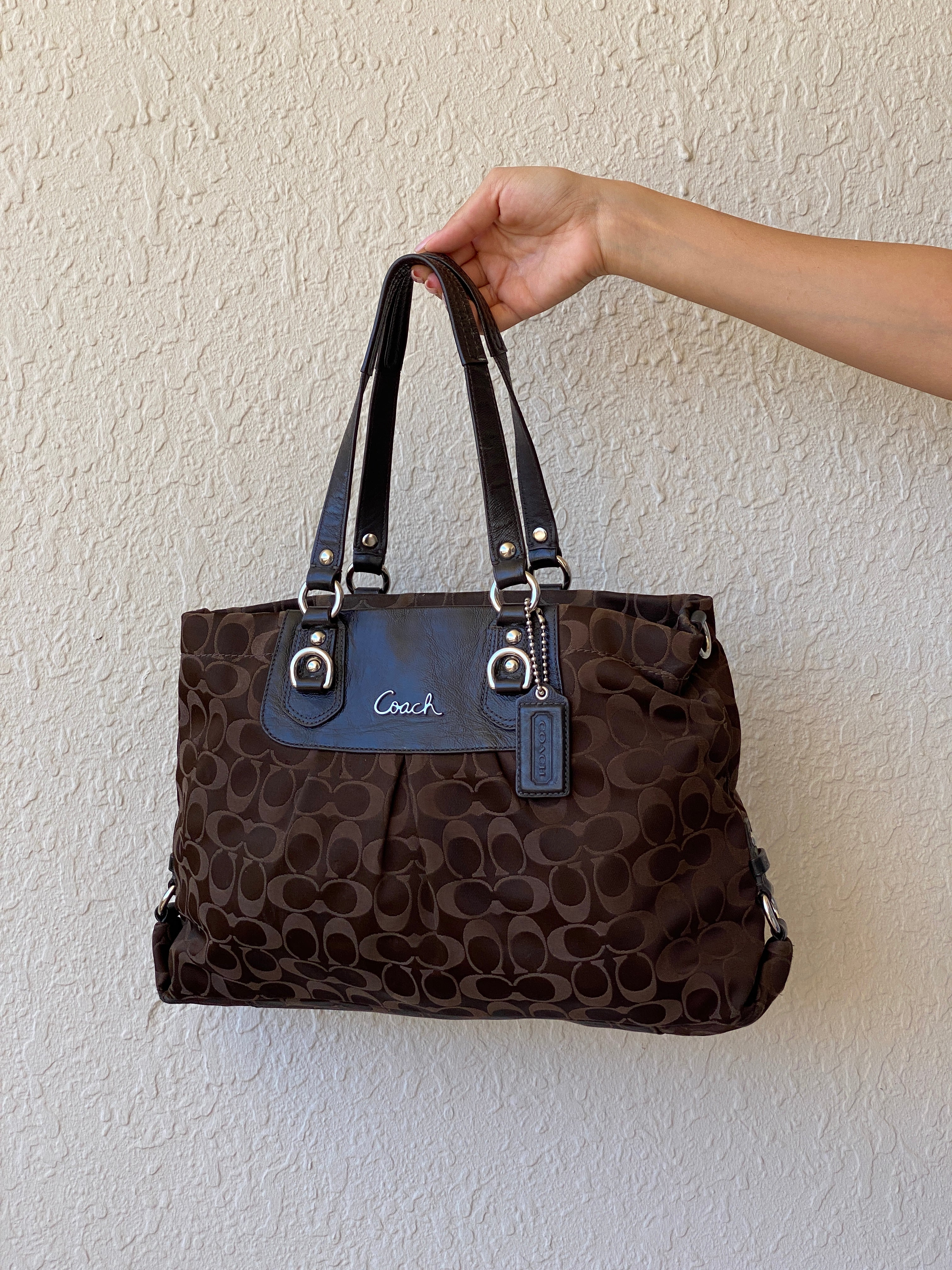 Coach Authentic Ashley Signature Sateen Brown G1051-F15510 Satchel Bag