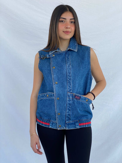 Vintage 90s F.uś London Denim Vest - Size M - Balagan Vintage Denim Vest 90s, denim vest, Juana, NEW IN