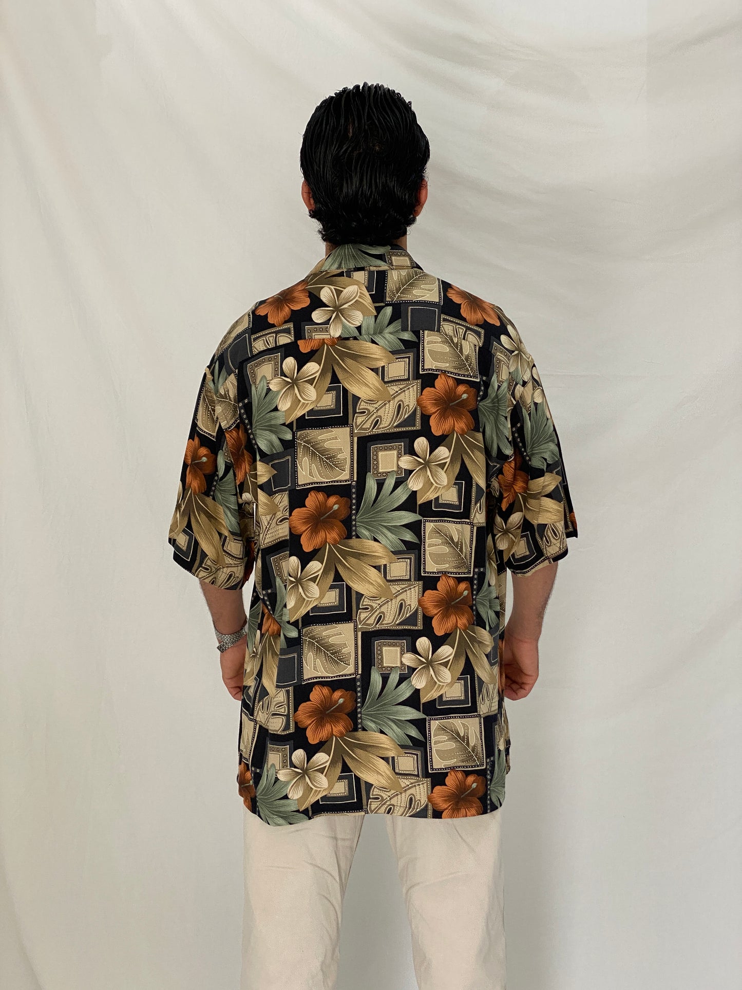 Vintage Campia Moda Tropical Relaxed Fit Rayon Vacation Shirt - L