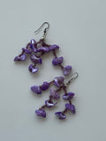 Y2K Purple-Toned Beaded Waterfall Earrings