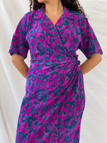 Vintage Ellen Tracy By Linda Allard Midi Wrap Dress - L