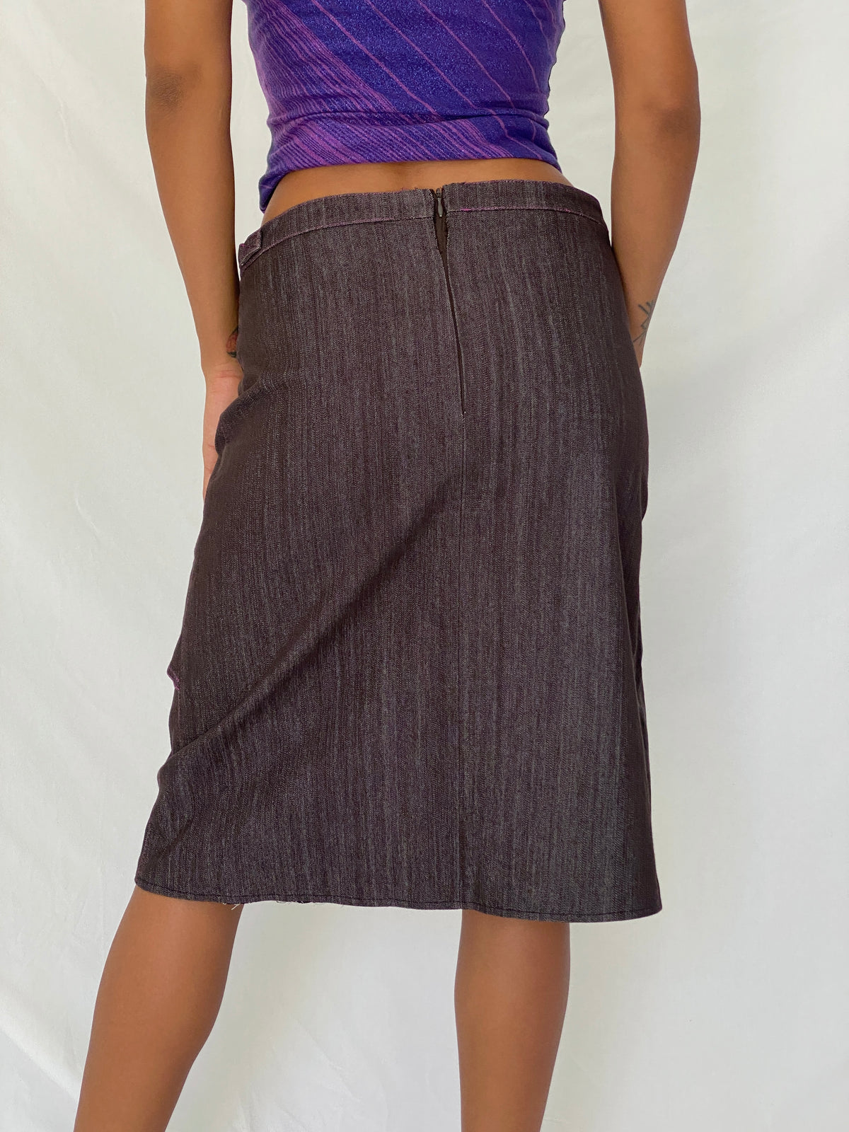 Vintage Y2K Patrice Bréal Cotton Blend Asymmetric Layered Denim Midi Skirt - M Vintage Y2K Patrice Bréal Cotton Blend Asymmetric Layered Denim Midi Skirt - M