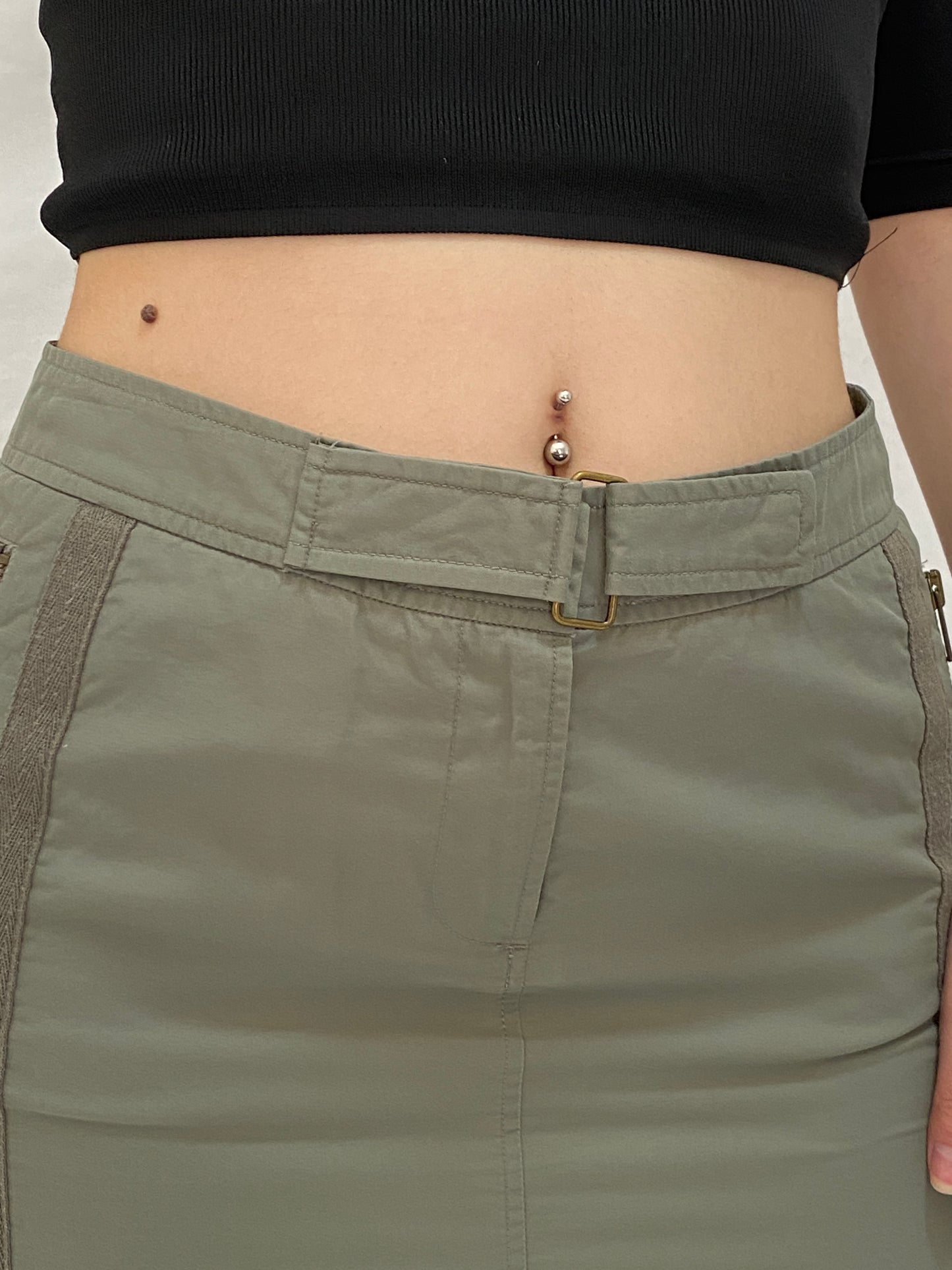 Dorothy Perkins Olive Green Military Style Mini Skirt - M