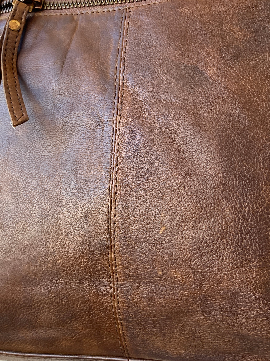 Vintage Distressed Brown Genuine Indian Woven Leather Tote Shoulder Bag