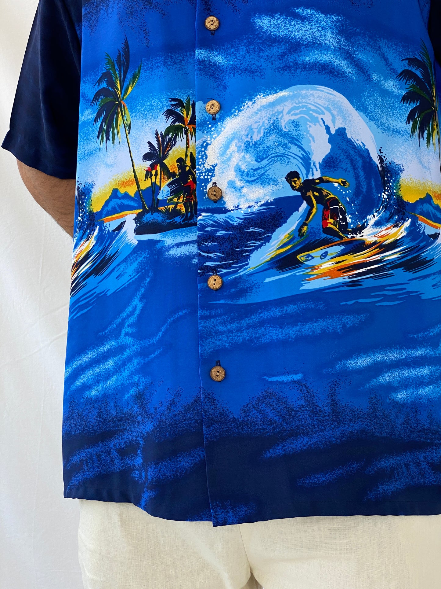 Vintage Kennington Hawaiian Half-Sleeve Blue Shirt - XL