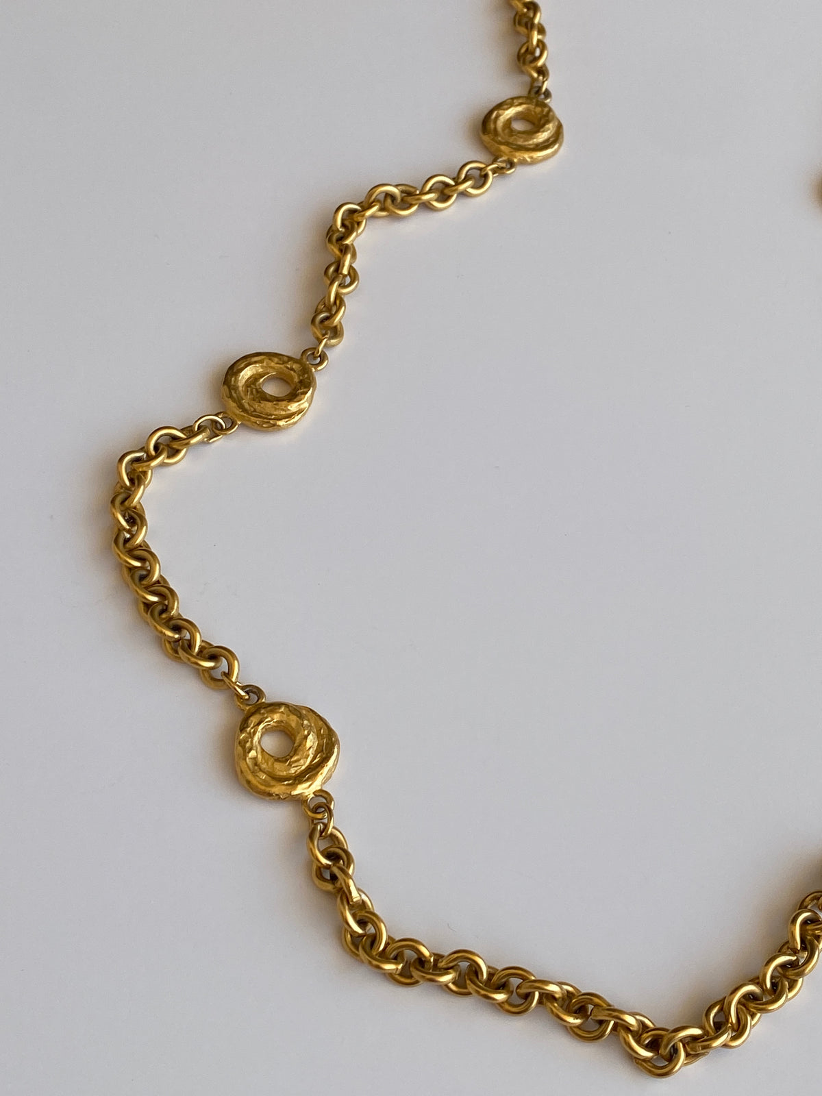 Vintage Gold-Tone Textured Link Long Necklace – Convertible Chain Belt Vintage Gold-Tone Textured Link Long Necklace – Convertible Chain Belt