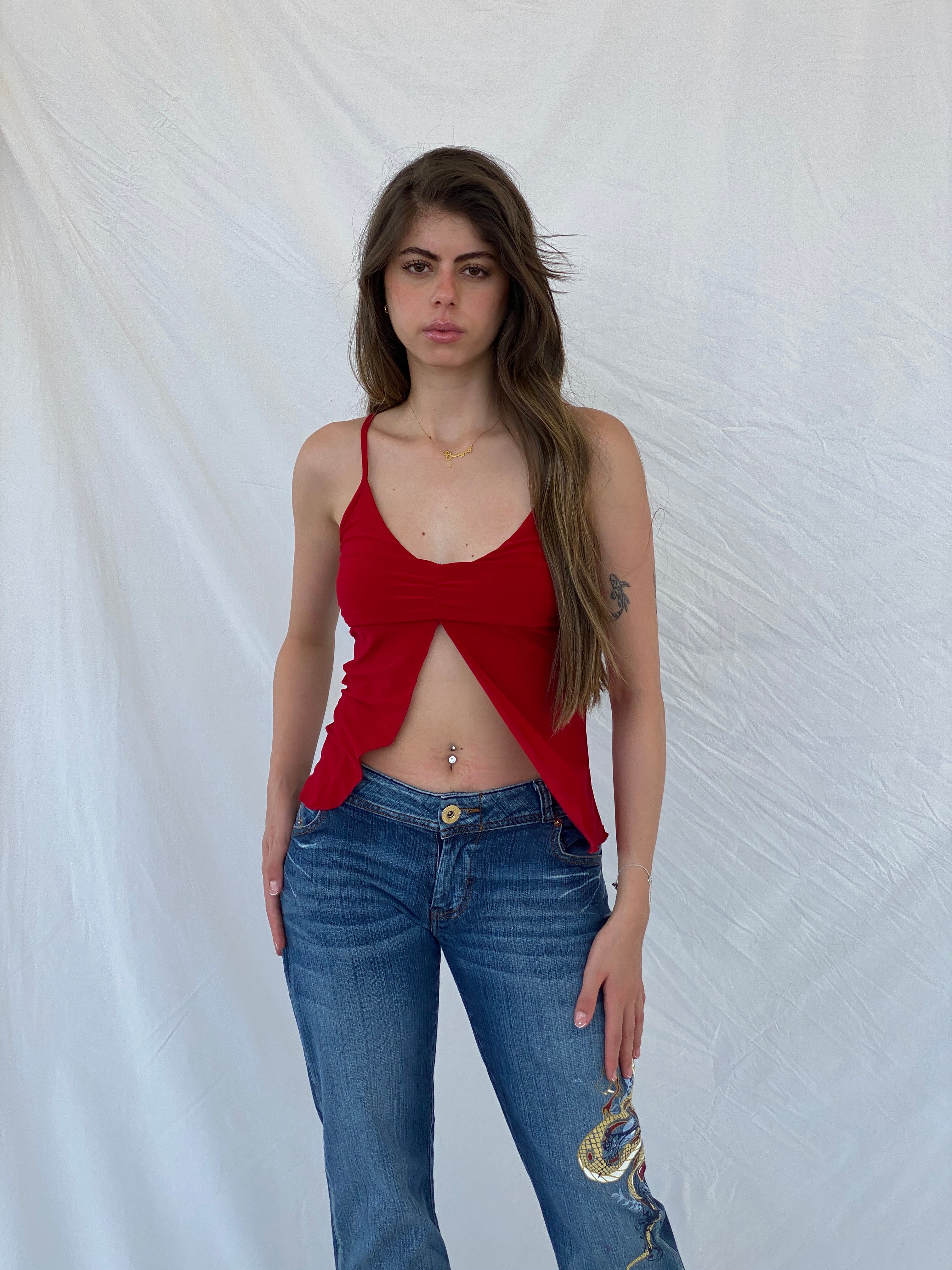 Cutest Y2K Butterfly Red Top - S