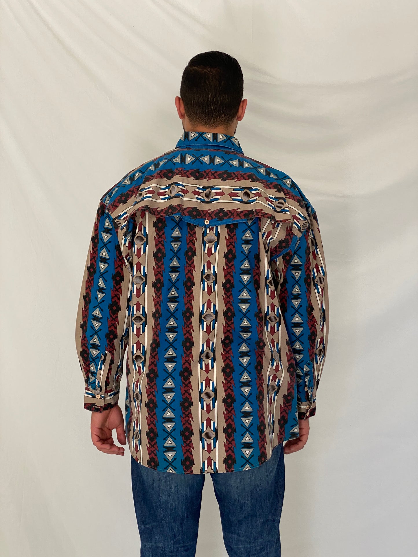 Vintage 90s Western Signatures by EdWest Tribal Cotton Shirt – XL