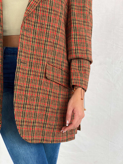 Vintage G-STAGE Comming Man Plaid Blazer - Balagan Vintage Blazer 00s, blazer, full sleeve blazer, NEW IN, plaid blazer, Rama