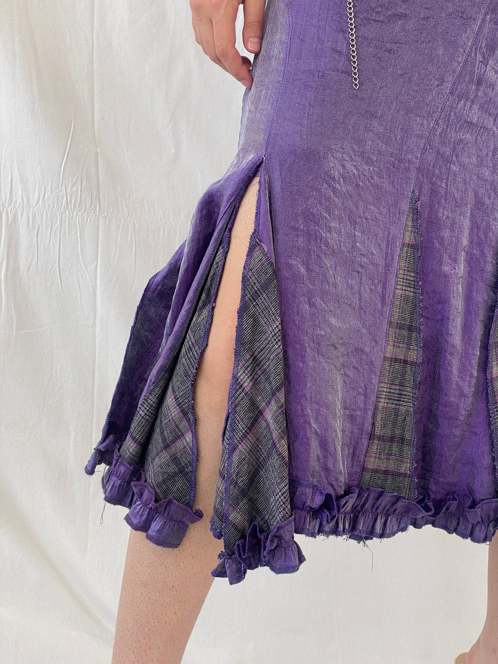 Vintage Y2K Alvina Whimsy Goth Metallic Purple Midaxi Women’s Skirt - M