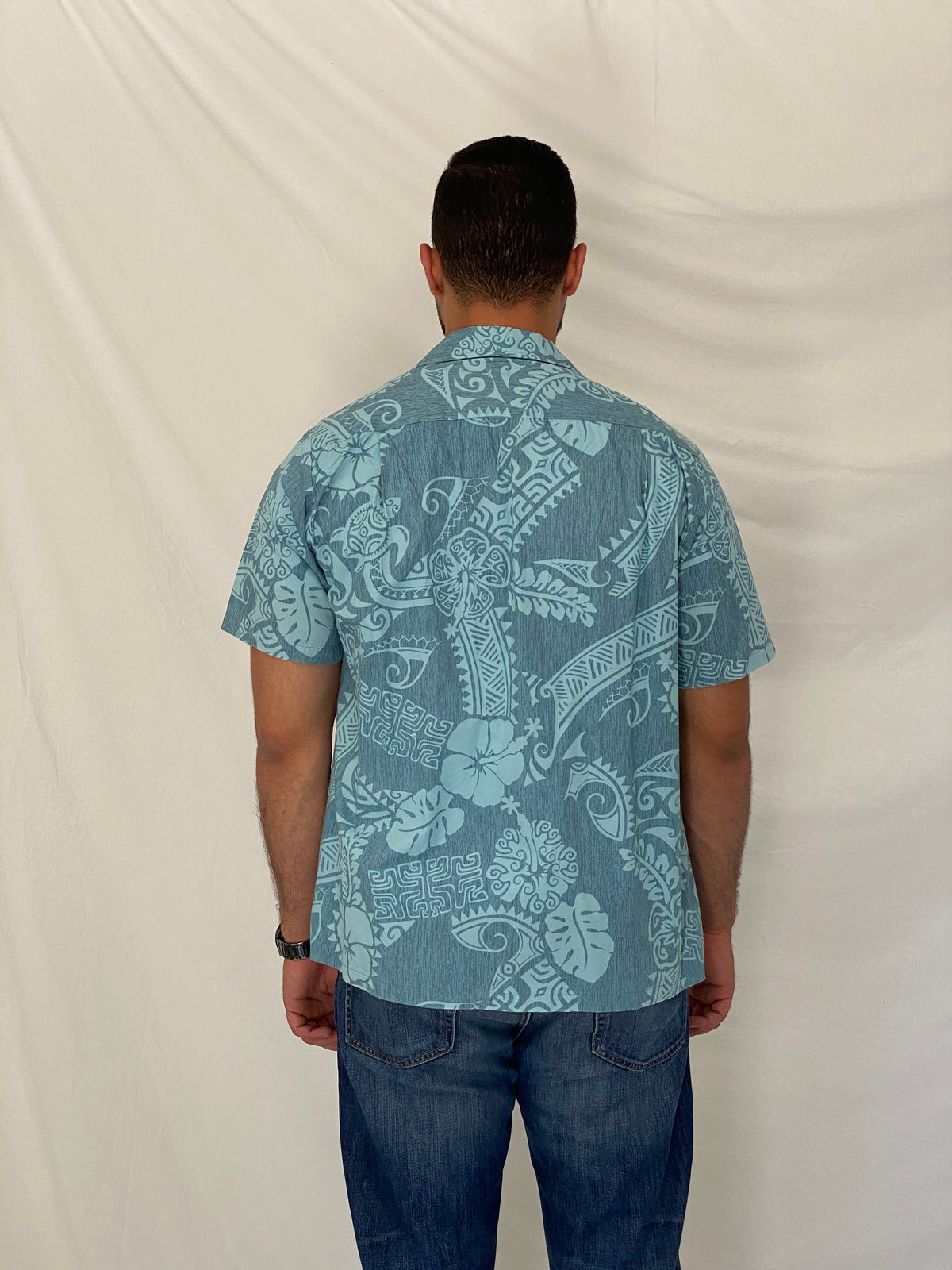Vintage RJC Hawaiian Blue Cotton Aloha Tropical Tribal Camp Shirt – L Vintage RJC Hawaiian Blue Cotton Aloha Tropical Tribal Camp Shirt – L
