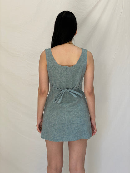 Vintage Influence de NAF NAF Wool 90s Minimal A-Line Mini Dress - M