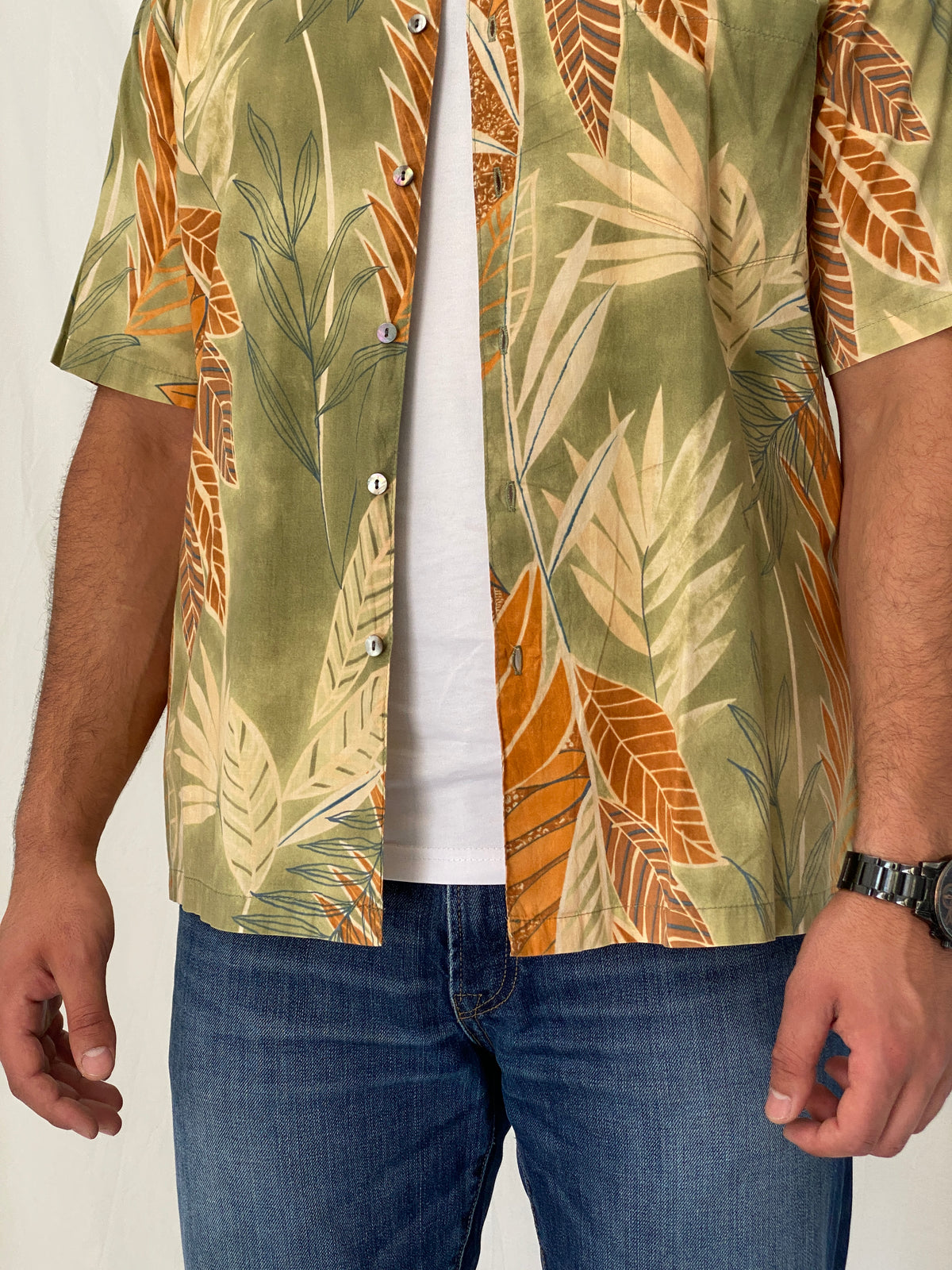 Vintage Tori Richard USA Tropical Leaf Print Cotton Hawaiian Shirt – L Vintage Tori Richard USA Tropical Leaf Print Cotton Hawaiian Shirt – L