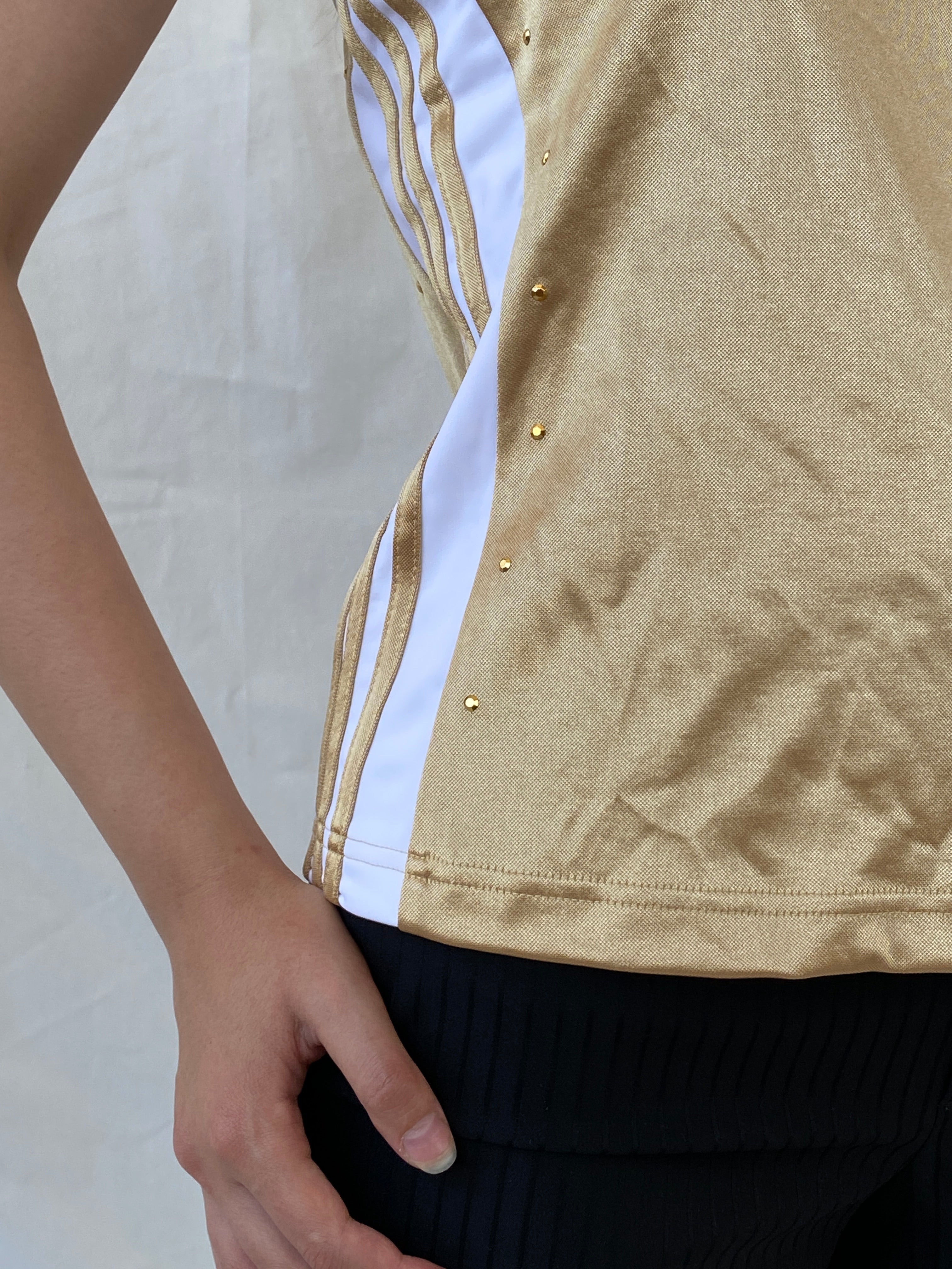 Rare Y2K Adidas NBA LeBron James #23 Gold Cleveland Cavaliers For Her Sporty Basketball Jersey - S