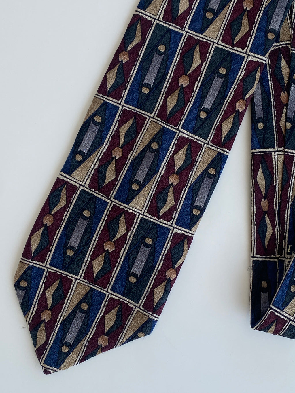 Vintage Cape Cod Neckwear Men’s Silk Navy Tribal Print Tie