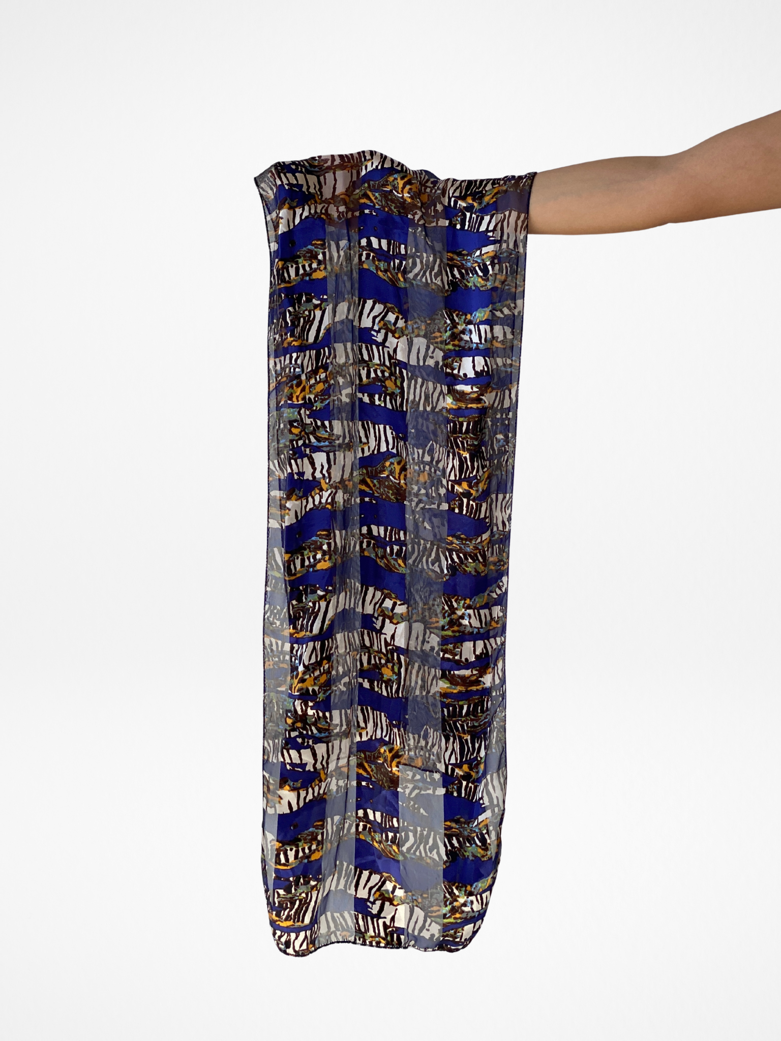 Unique Rectangular Blue Animal Print - Like Stripes Scarf Unique Rectangular Blue Animal Print - Like Stripes Scarf