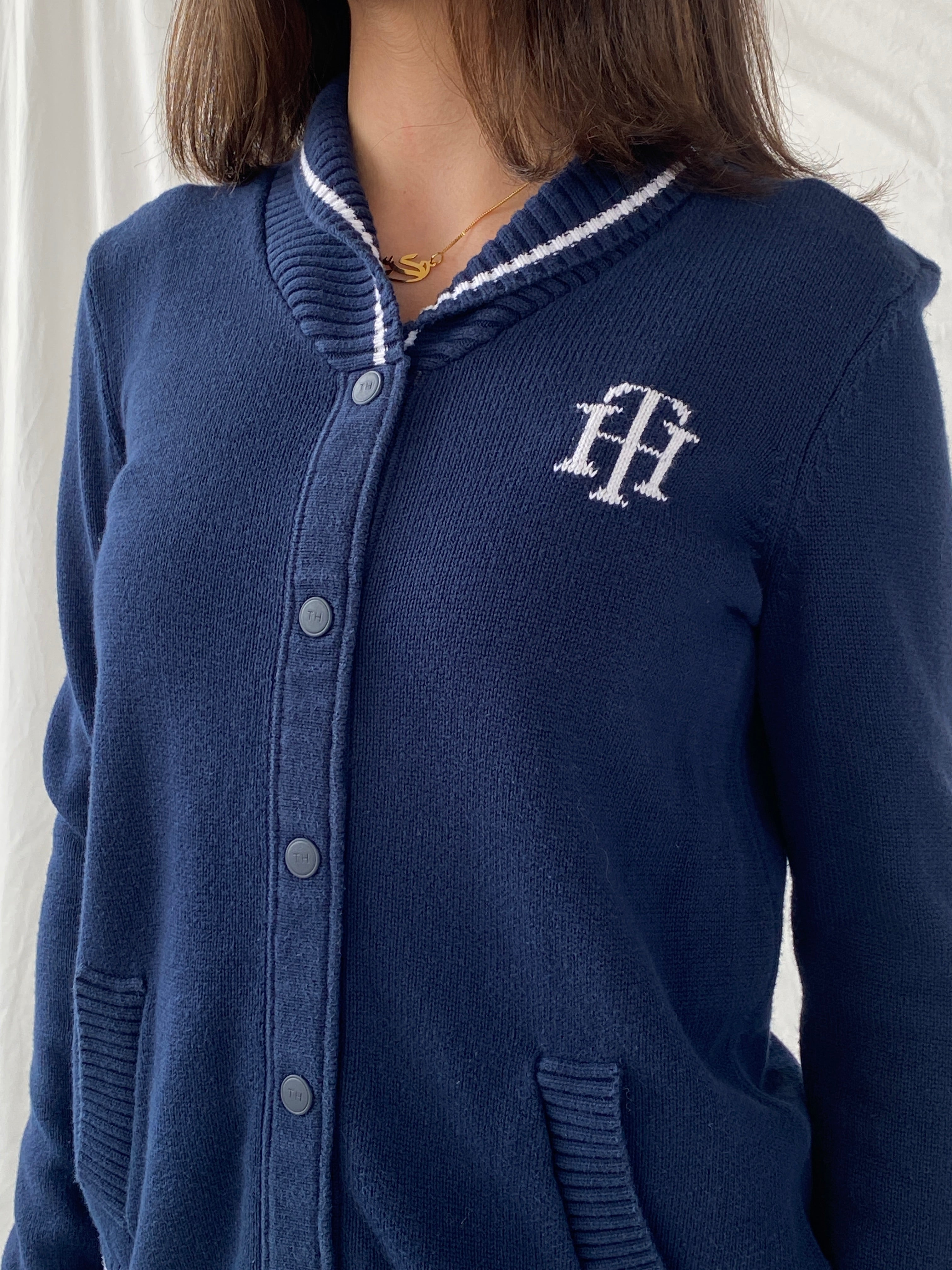 Tommy Hilfiger TH Logo Cotton Jumper Varsity Jacket - S