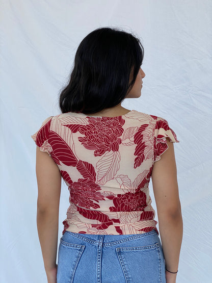 Y2K Crossroads Floral Top - M