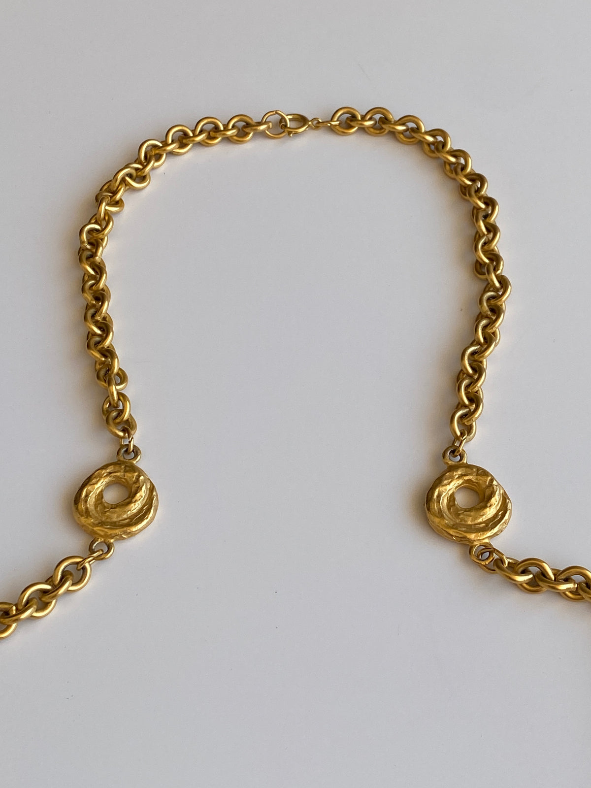 Vintage Gold-Tone Textured Link Long Necklace – Convertible Chain Belt Vintage Gold-Tone Textured Link Long Necklace – Convertible Chain Belt
