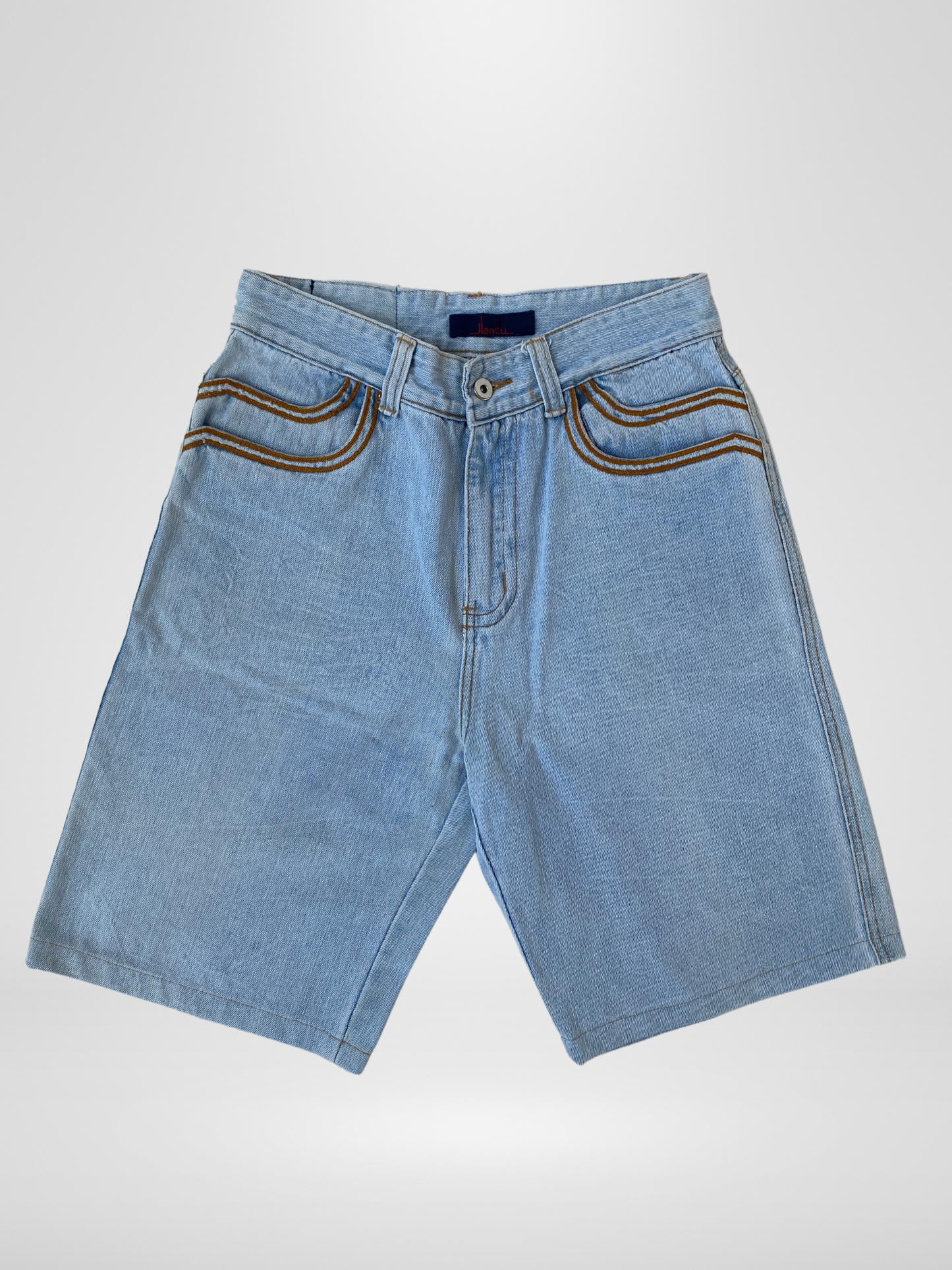 Vintage 90s Jlandu Knee-Length Denim Shorts