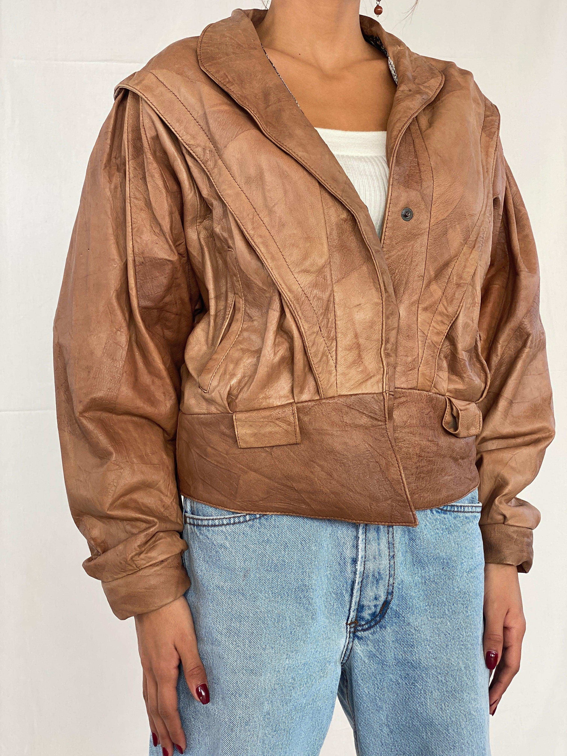 Vintage 80s Creazioni By Vinsen Genuine Leather Jacket - Balagan Vintage Leather Jacket 80s, 90s, genuine leather, genuine leather jacket, NEW IN, Tojan