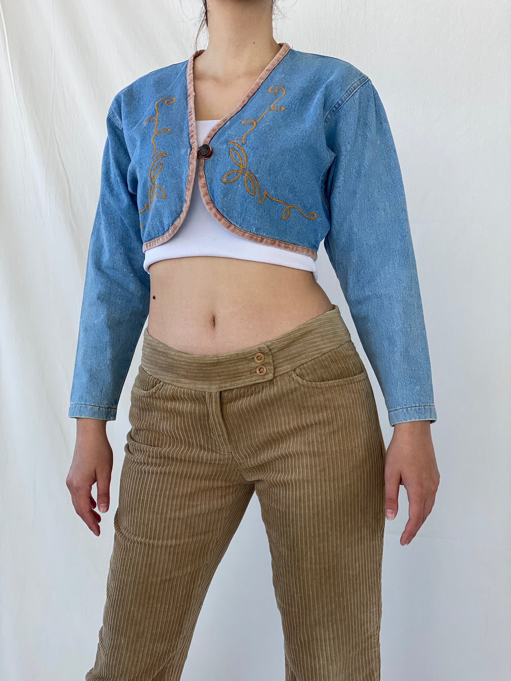 Vintage 90s Switch U.S.A Cropped Denim Jacket - S