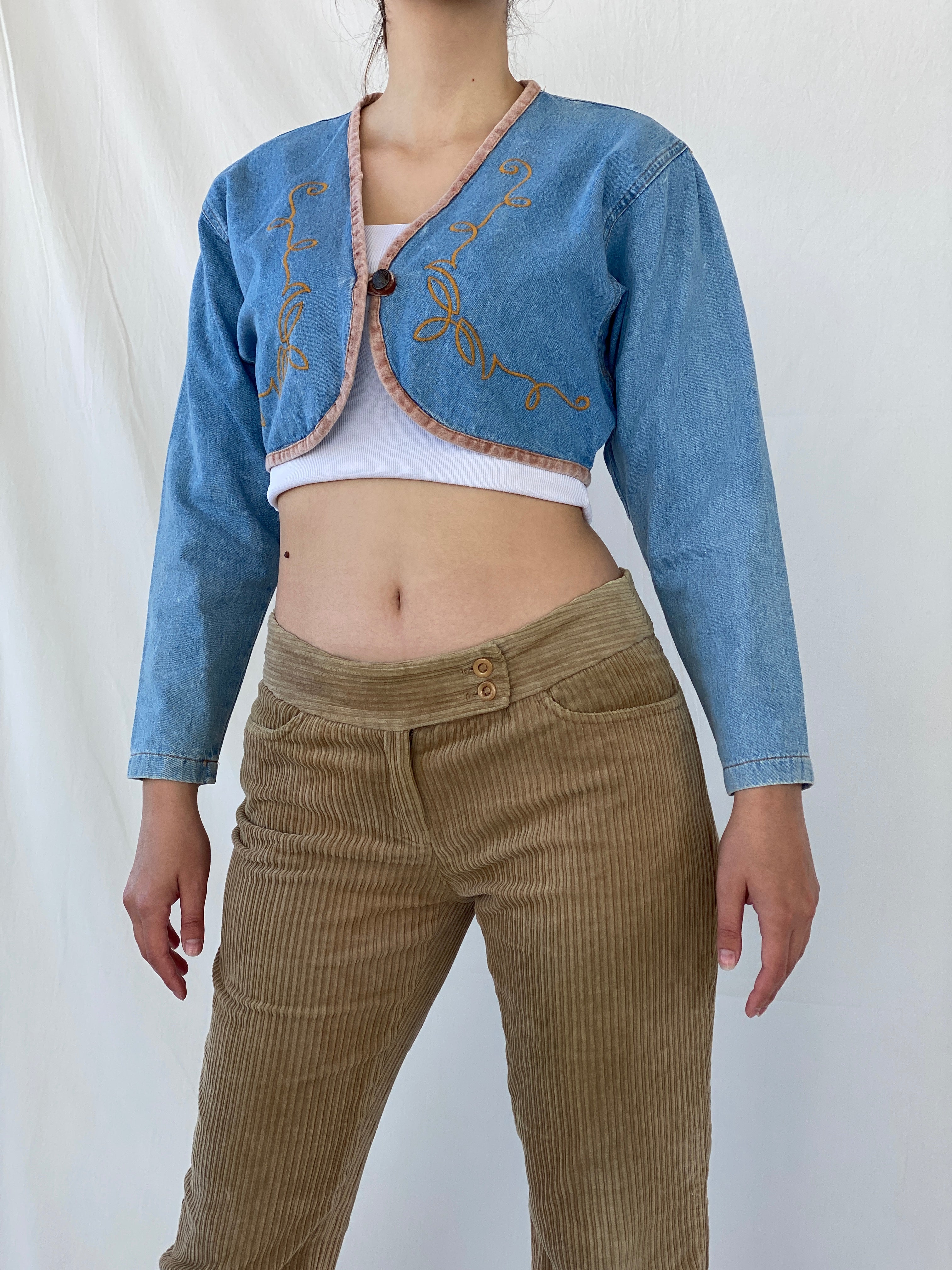 Vintage 90s Switch U.S.A Cropped Denim Jacket - S