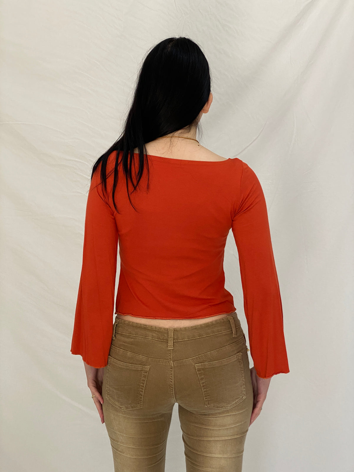 Y2K Exzotica Orange Embellished Graphic Top with Coin Details - S Y2K Exzotica Orange Embellished Graphic Top with Coin Details - S