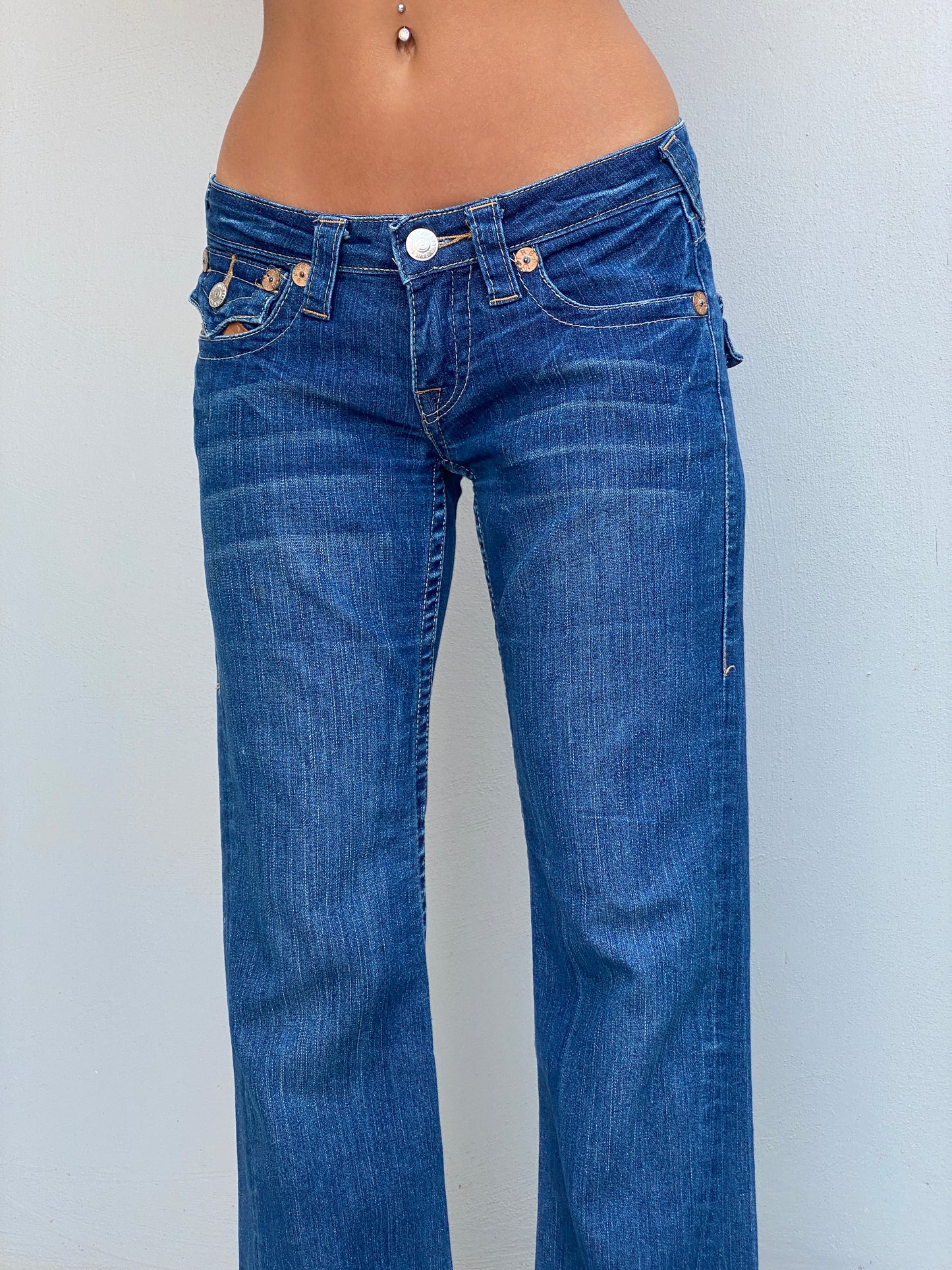 Y2K True Religion Joey Super T Low Rise Straight Leg Jeans – 36EU