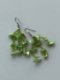 Y2K Lime Green Beaded Waterfall Earrings