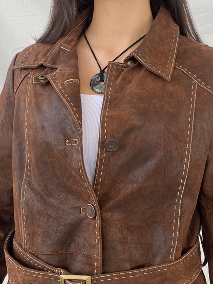 Vintage Soho New York Brown Genuine Suede Women’s Coat - L