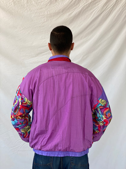 Vintage 80s/90s Profile Multi-Colored Windbreaker Jacket - L