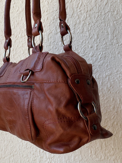 Vintage Jens Koch Cognac Brown Genuine Leather Shoulder Bag