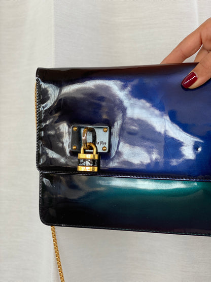 NWT Maria Pino Chic Patent Leather Clutch