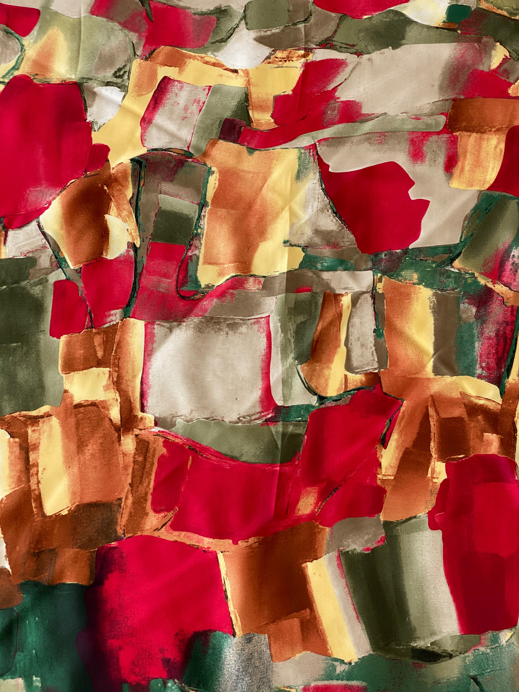 Beautiful Sunway Abstract Colorful Satin Square Scarf