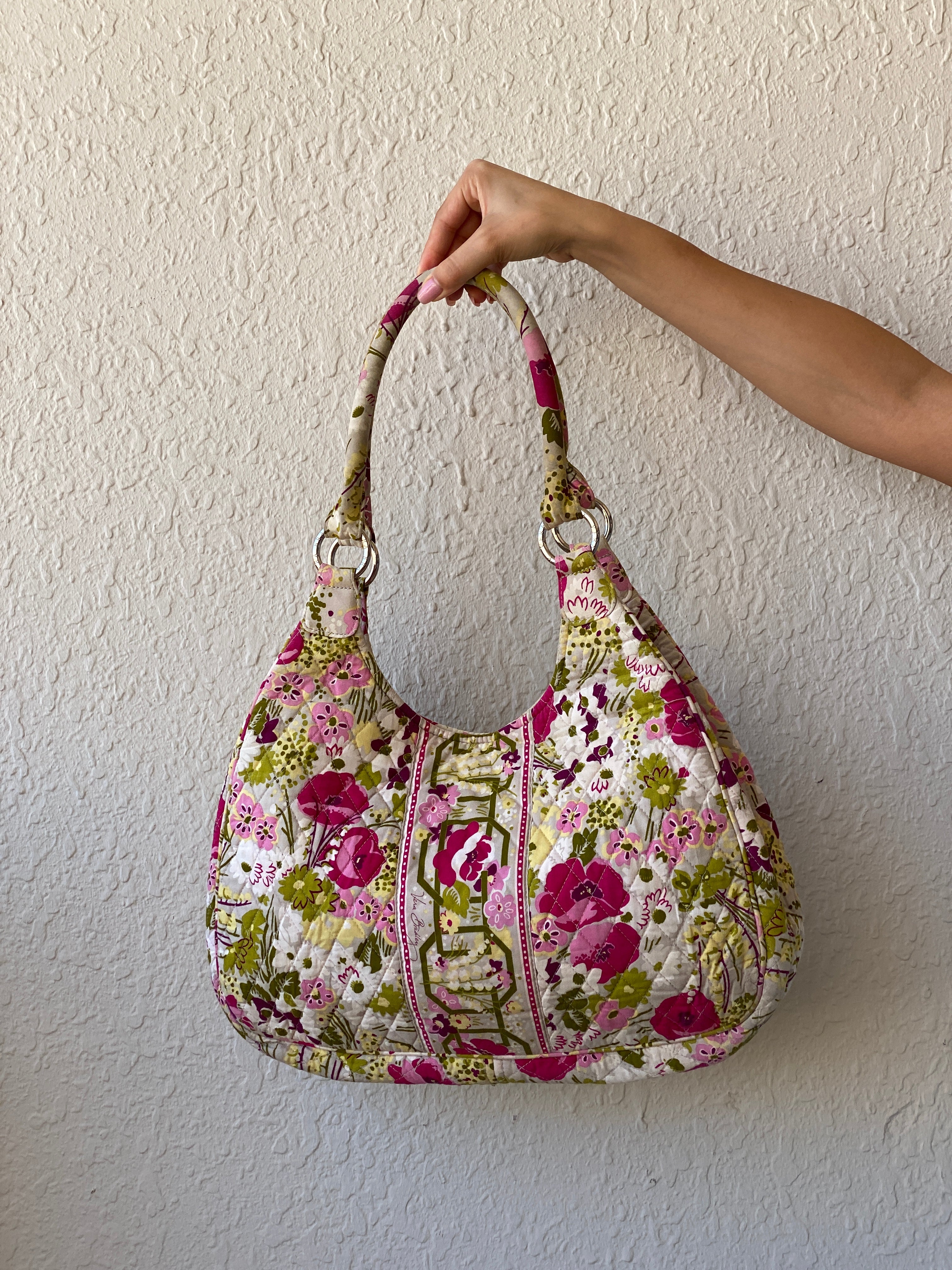 Vera Bradley “Make Me Blush” Floral Large Quilted Hobo Shoulder Bag