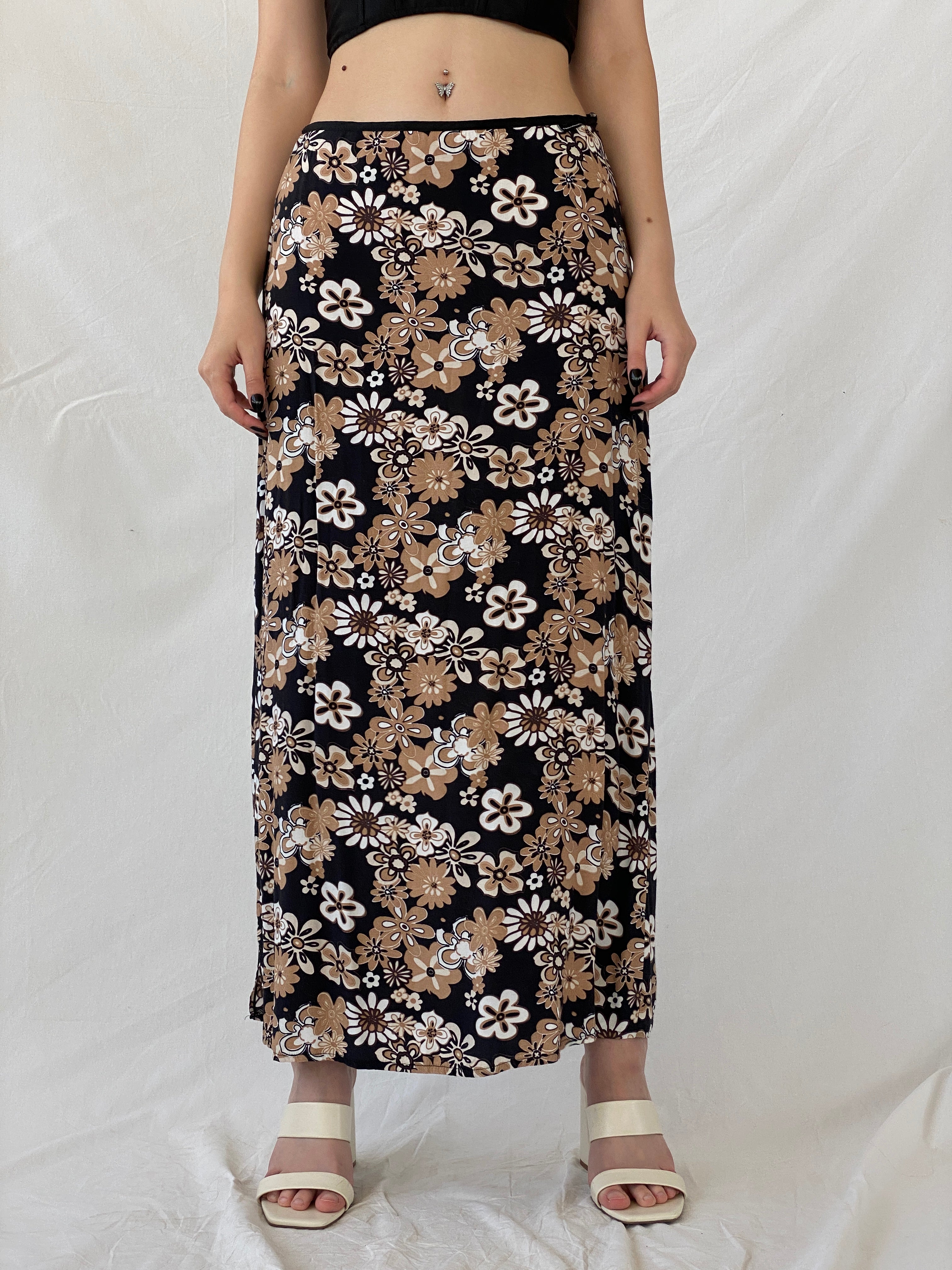 Tom Tailor Black Floral Maxi Skirt - L
