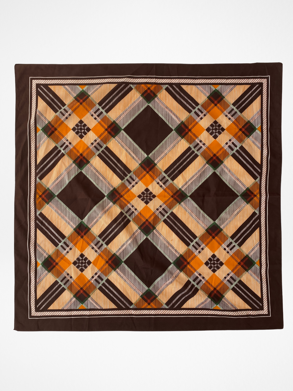 Vintage Plaid Tartan Like Pattern Brown Square Scarf