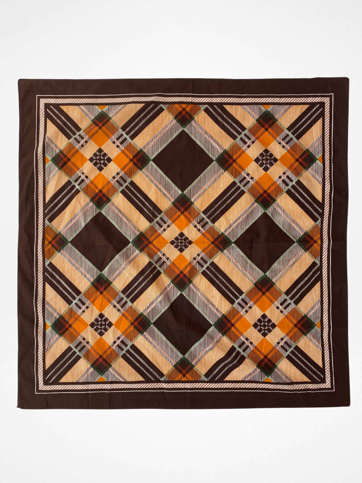 Vintage Plaid Tartan Like Pattern Brown Square Scarf