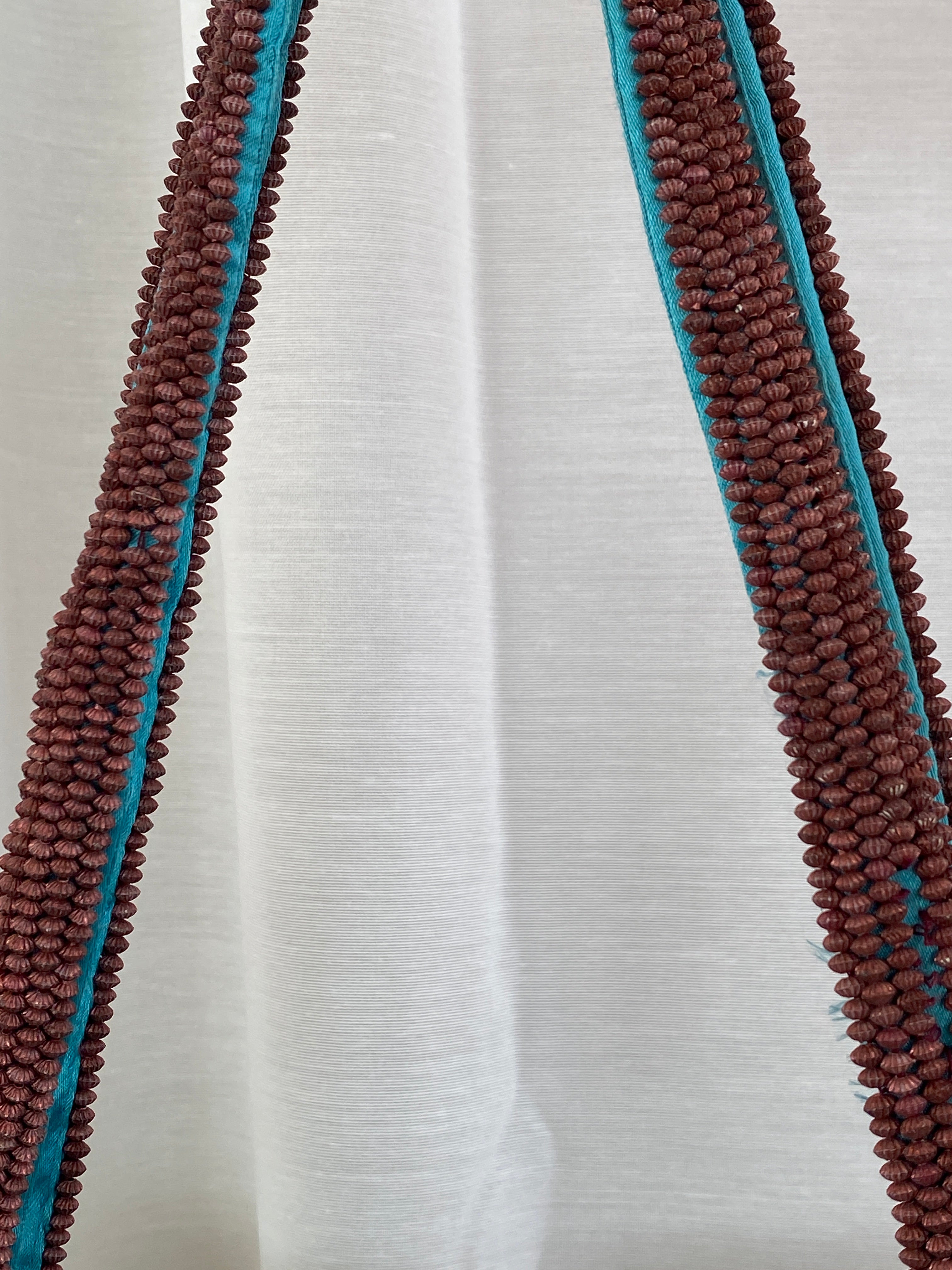 Beautiful Blue Satin Floral Sequined Beaded Strap Tote Bag