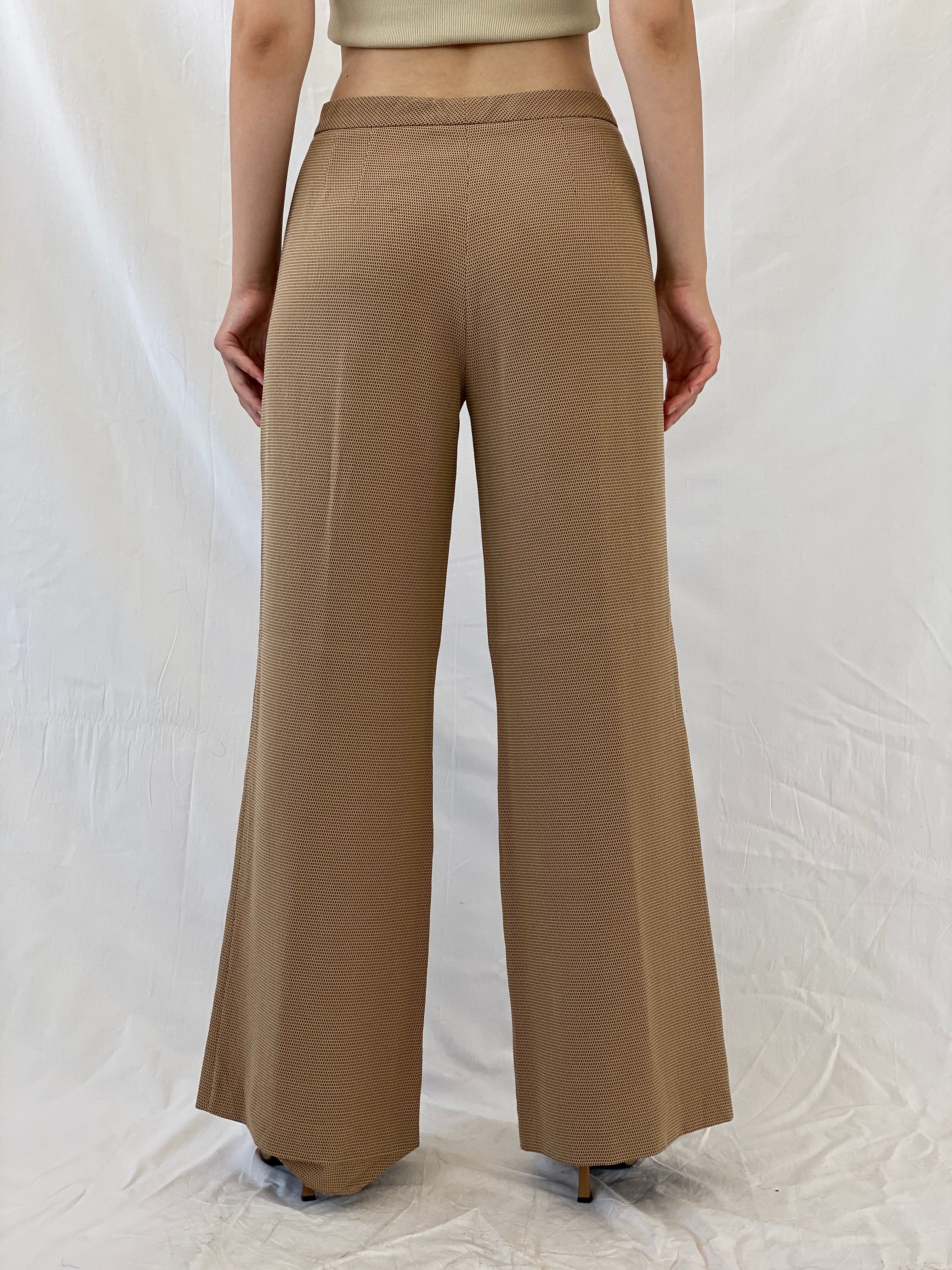 Ashley Brooke Designer Mode Beige Wide Leg Trousers Mid Rise Pants - L
