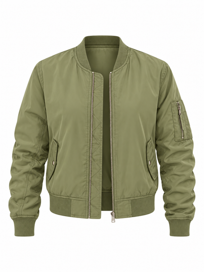 Y2K FB Sister Olive Green MA-1 Bomber Jacket - L