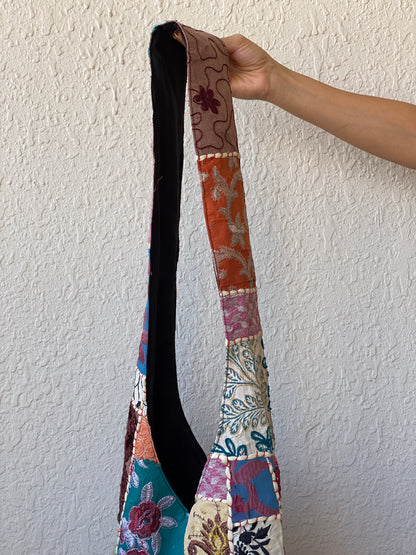 Vintage Patchwork Boho Shoulder Bag Handmade Embroidered Fabric Tote Bag